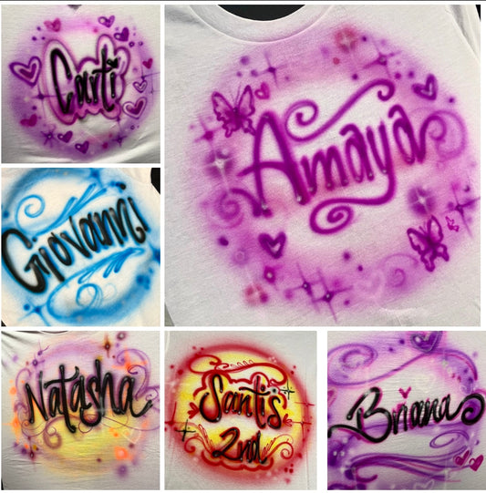 Name And Color Choice Airbrushed Ts