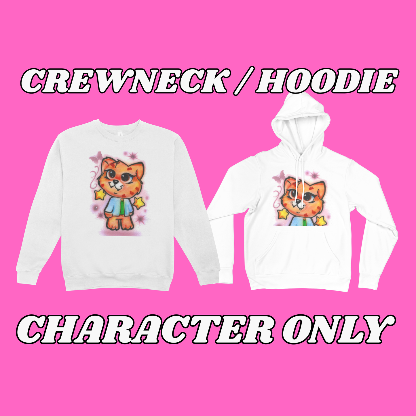 Airbrush- Hoodie/Crewneck sweaters CHARACTER ONLY